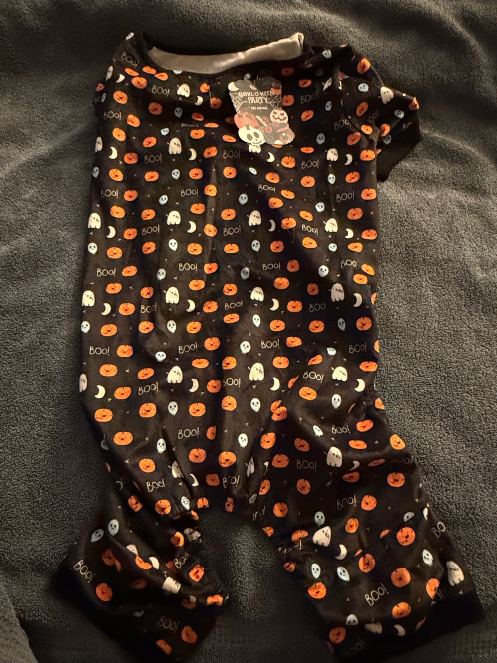 Halloween Pumpkin & Ghost Dog Pajamas - Black/Orange/White